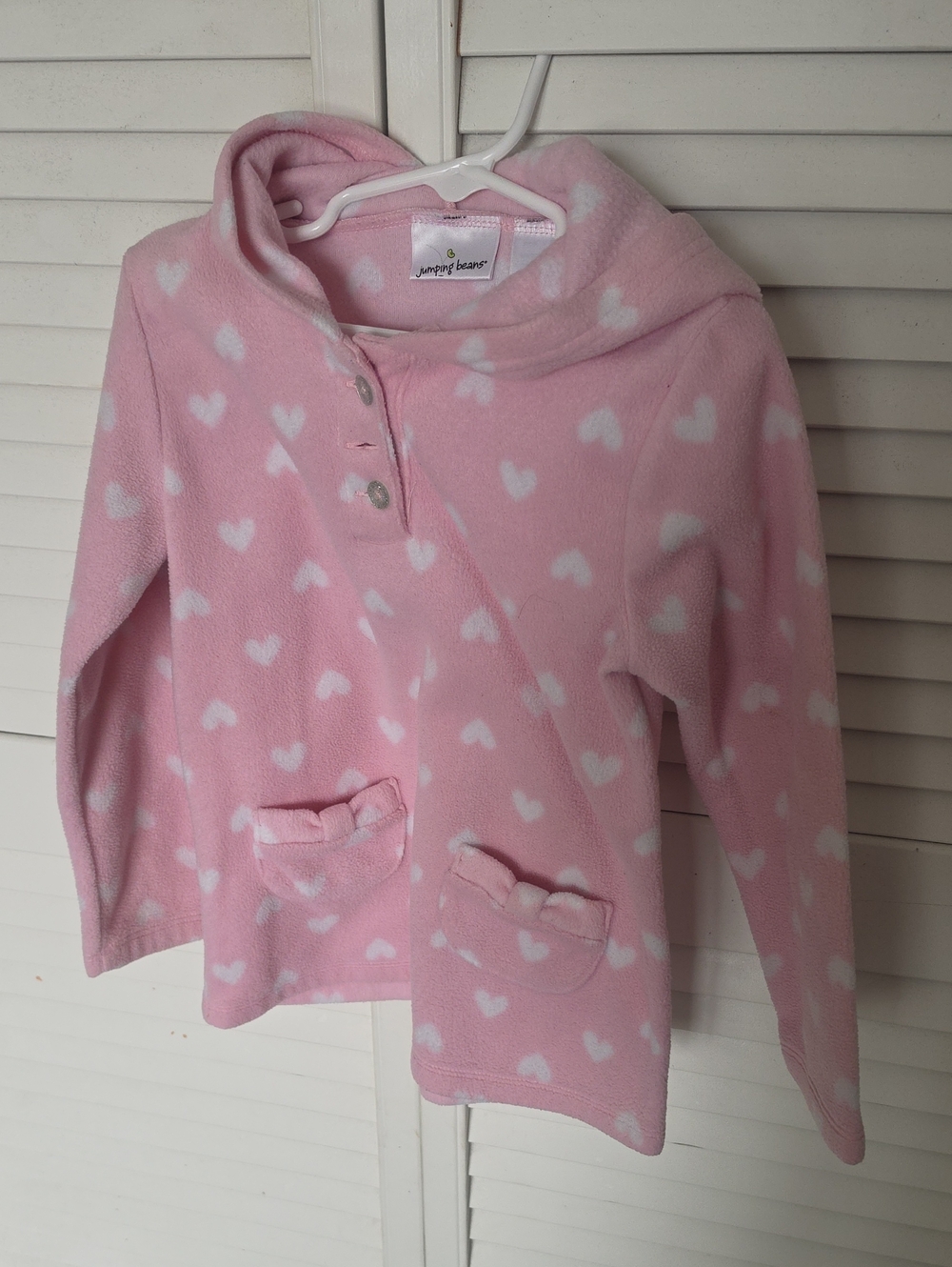 jumping beans Pink Fleece Heart-Print Jacket